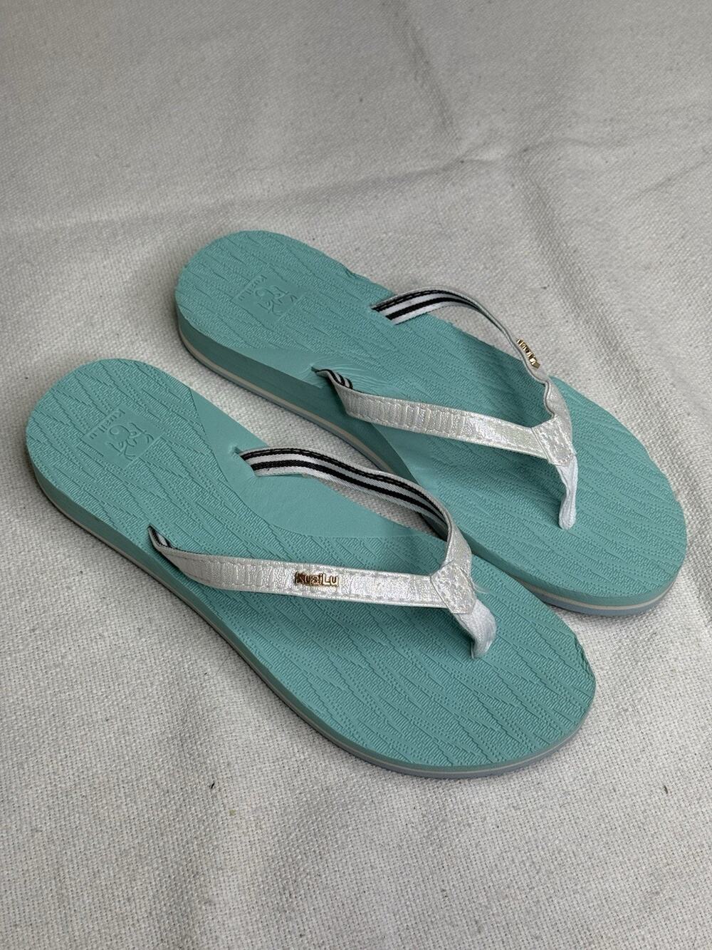KuaiLu Women's Casual Flip Flop Lake blue color Synthetic Size US 7 EU 38 New